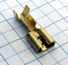 Dutinka plochá 6,3mm neizolovaná mosadzná prierez 1-2,5mm