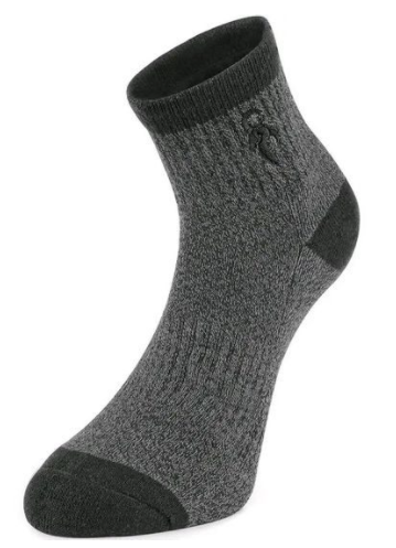 Ponožky (po členok) ZATEPLENÉ CHODIDLO veľ.43-45 froté-krátke CXS (bal. 3.ks) ŠEDO-ČIERNE