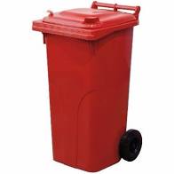 Kuka nádoba na odpad plastová 120l červená s kolieskami (popolnica, odpadkový kôš)
