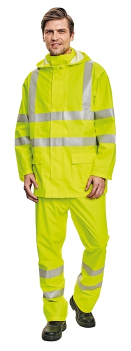 Oblek nepremokavý žltý výstražný SIRET PU SET XL