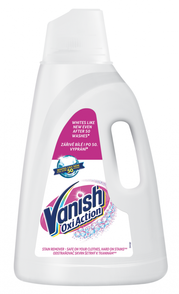 Odstraňovač škvŕn tekutý 3l VANISH Oxi Action na bielu bielizeň (30 praní)