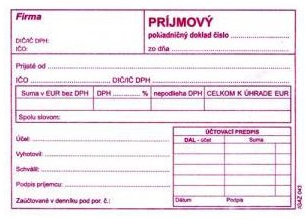 PPD Príjmový pokladničný doklad s DPH A6 Ševt 309012 blok samoprepisovací (100 listov)