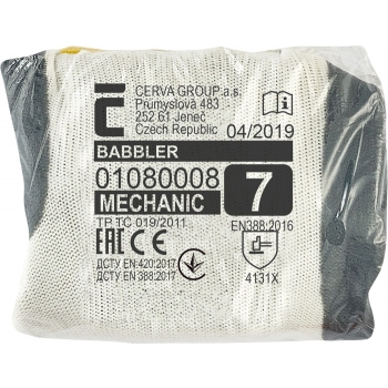 Rukavice protišmykové nylón-nitril č.10 BABBLER šedo-biele