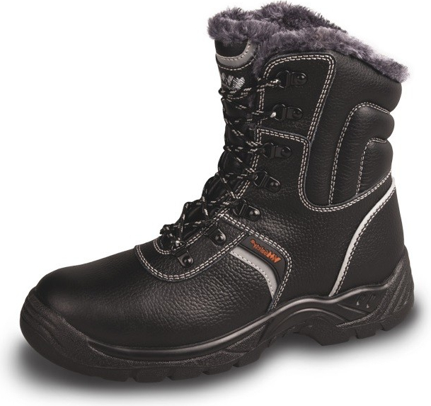 Topánky vysoké SHEFIELD č.43 zima čierne s oceľovou špičkou