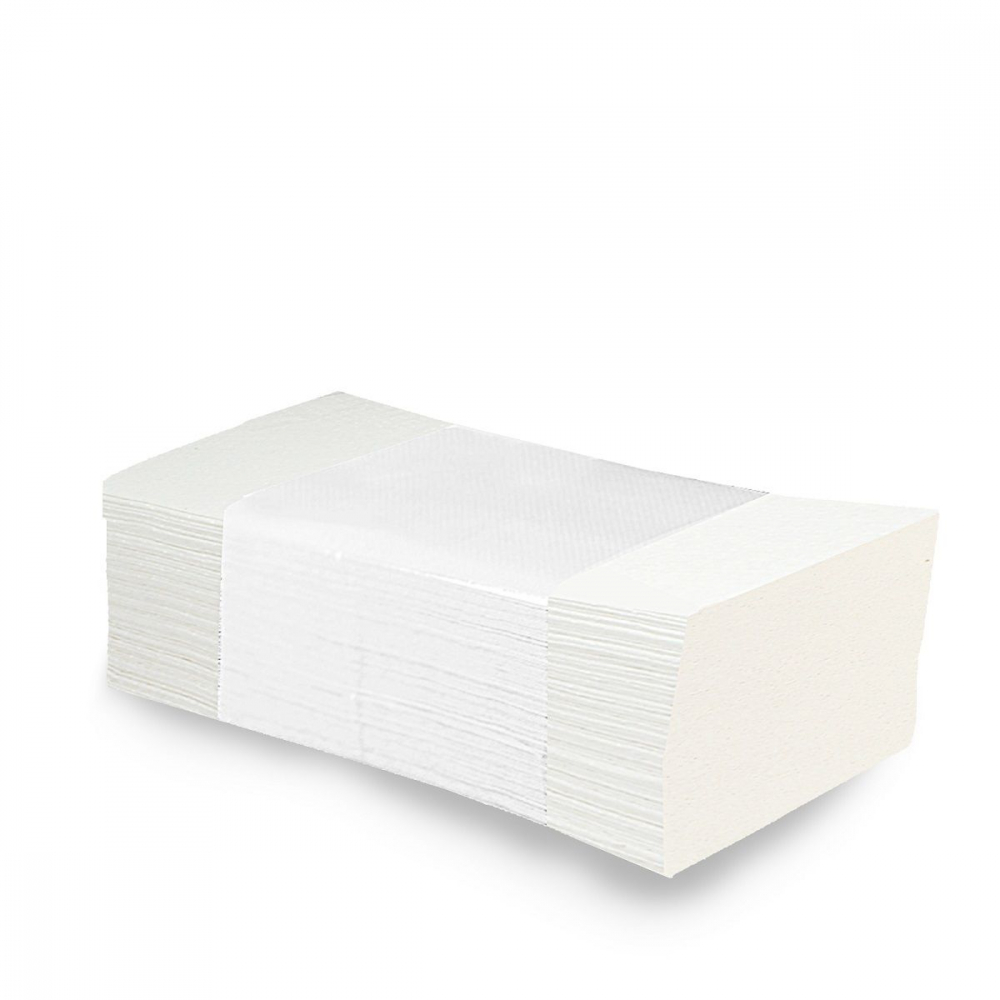 Utierka papierová skladaná ZZ 150ks 25x21cm 2.vrstvy biela