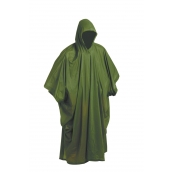 Plášť zelený (pršiplášť / pončo) s kapucňou a bočným zapínaním na patentky 240x125cm